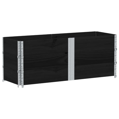 VidaXL Palettenaufsatzrahmen 3 Stk. 150x50 cm massives Kiefernholz schwarz
