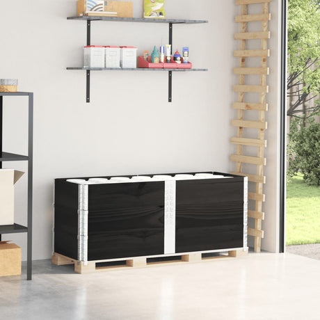 VidaXL Palettenaufsatzrahmen 3 Stk. 150x50 cm massives Kiefernholz schwarz