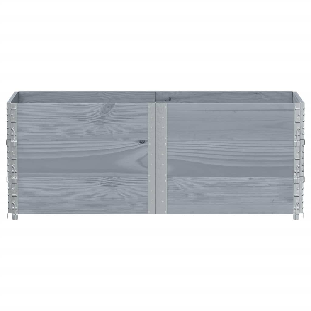 VidaXL Palettenaufsatzrahmen 3 Stk. 150x50 cm massives Kiefernholz grau