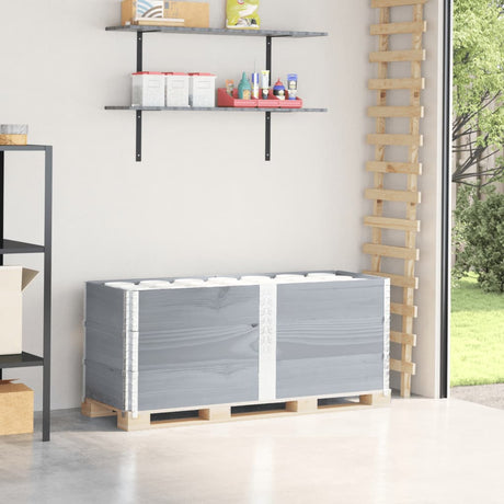 VidaXL Palettenaufsatzrahmen 3 Stk. 150x50 cm massives Kiefernholz grau