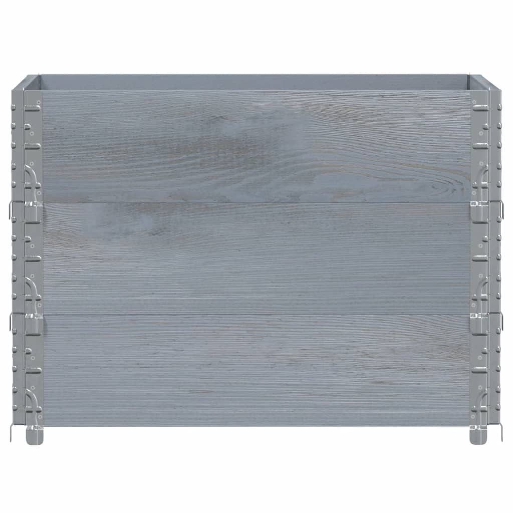 VidaXL Pflanzgefäß 80x60 cm massives Kiefernholz grau