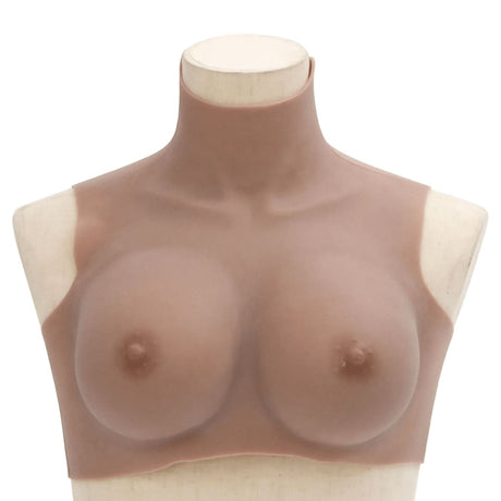 VidaXL Brustprothese E-Cup Silikon braun