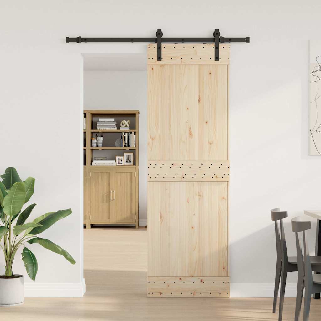 Vidaxxl Box mit Teilen für Schiebetür 213,5 cm Stahl schwarz