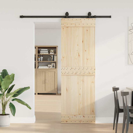 Vidaxxl Box mit Teilen für Schiebetür 183 cm Stahl schwarz