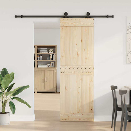 Vidaxxl Box mit Teilen für Schiebetür 200 cm Stahl schwarz