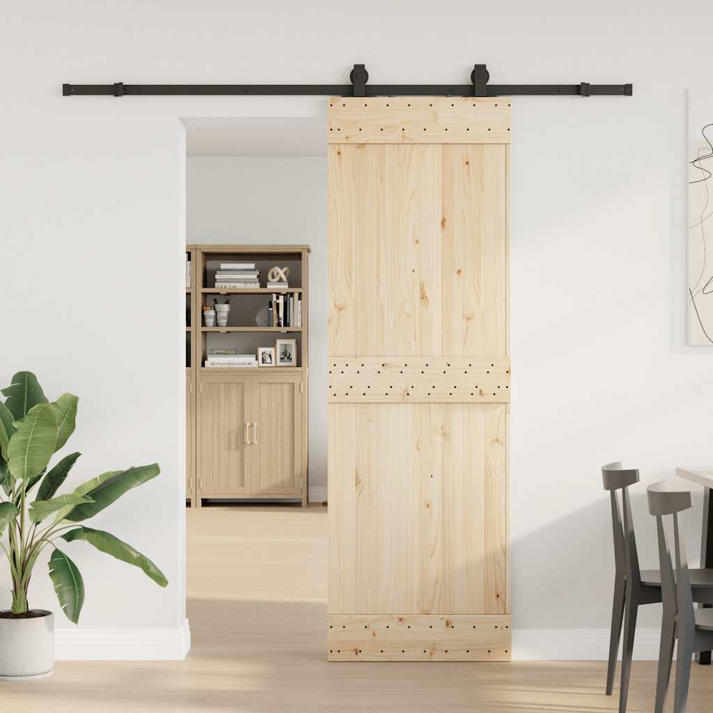 Vidaxxl Box mit Teilen für Schiebetür 213 cm Stahl schwarz
