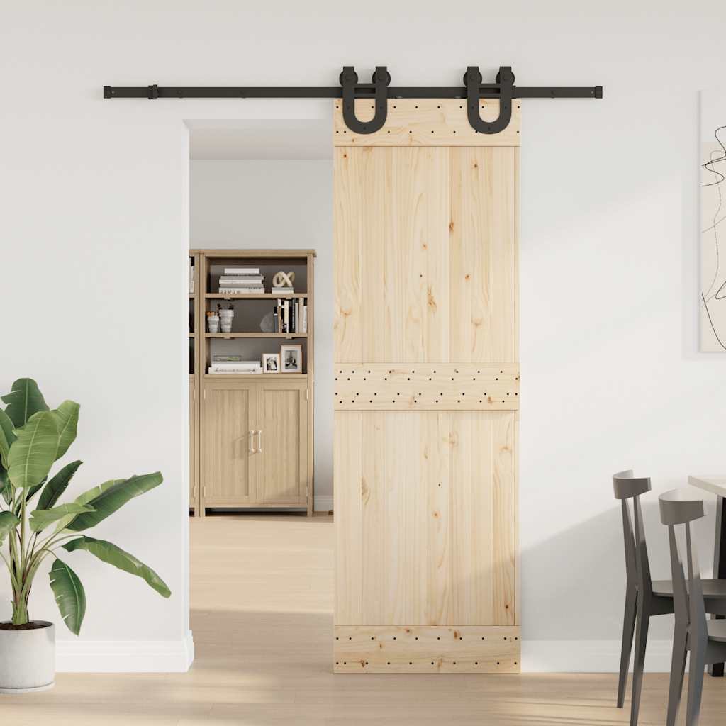 Vidaxxl Box mit Teilen für Schiebetür 183 cm Stahl schwarz