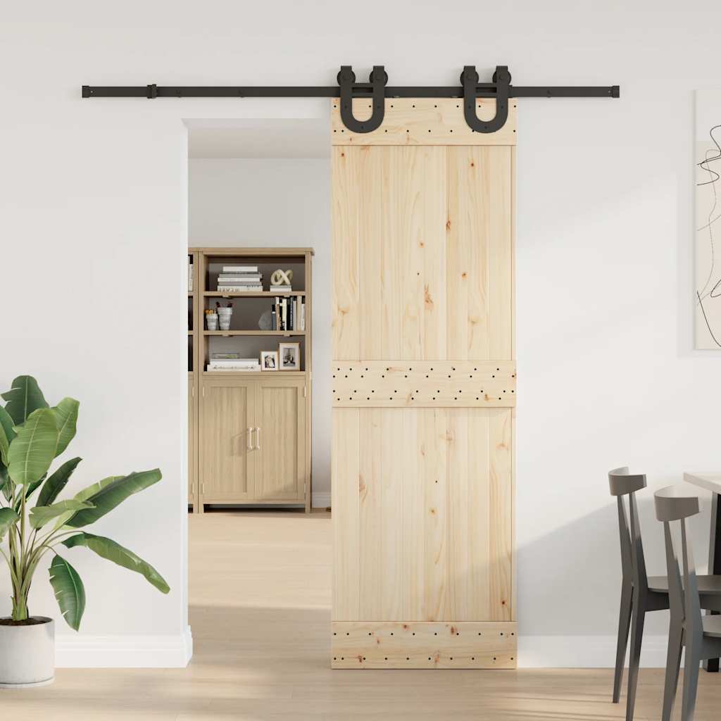 Vidaxxl Box mit Teilen für Schiebetür 200 cm Stahl schwarz