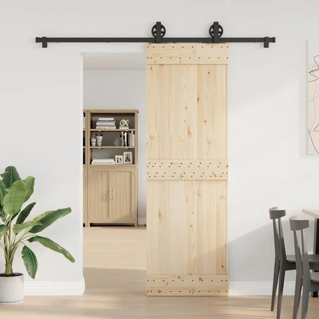 Vidaxxl Box mit Teilen für Schiebetür 200 cm Stahl schwarz