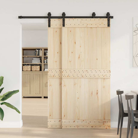 Vidaxxl Box mit Teilen für Schiebetür 183 cm Stahl schwarz
