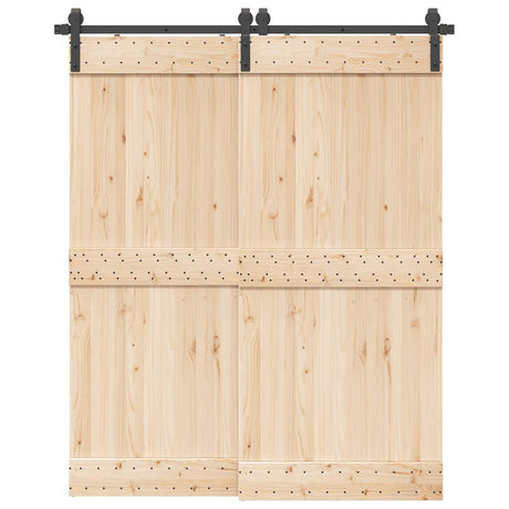 Vidaxxl Box mit Teilen für Schiebetür 183 cm Stahl schwarz