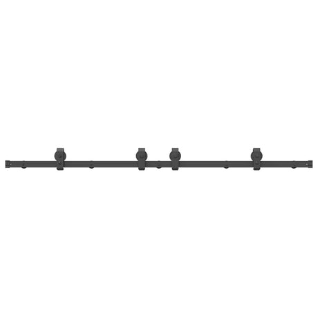 Vidaxxl Box mit Teilen für Schiebetür 183 cm Stahl schwarz