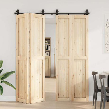 Vidaxxl Box mit Teilen für Schiebetür 183 cm Stahl schwarz