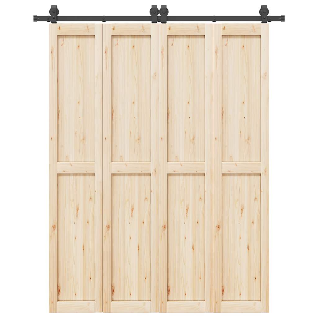 Vidaxxl Box mit Teilen für Schiebetür 183 cm Stahl schwarz