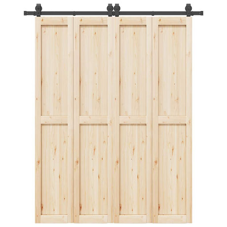 Vidaxxl Box mit Teilen für Schiebetür 183 cm Stahl schwarz