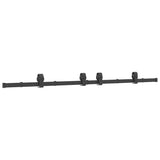 Vidaxxl Box mit Teilen für Schiebetür 183 cm Stahl schwarz