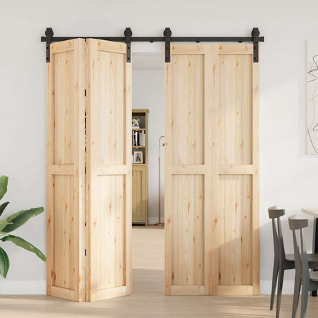 Vidaxxl Box mit Teilen für Schiebetür 183 cm Stahl schwarz