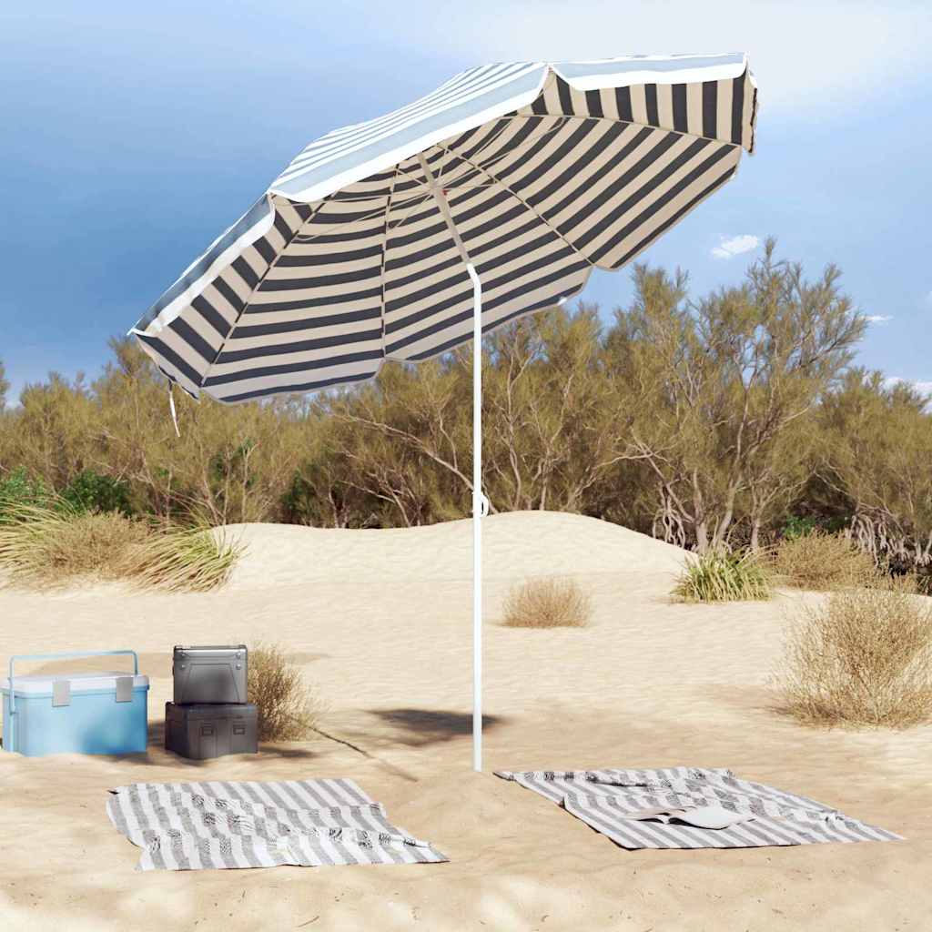 VidaXL Strandschirm Blau und Weiß 263 x 263 x 272 cm
