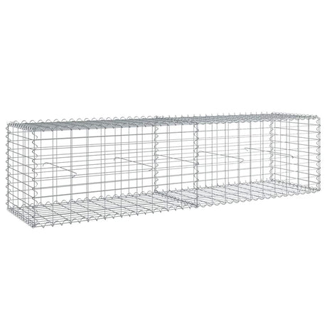 VidaXL Gabione 200x50x50 cm verzinktes Eisen silberfarben