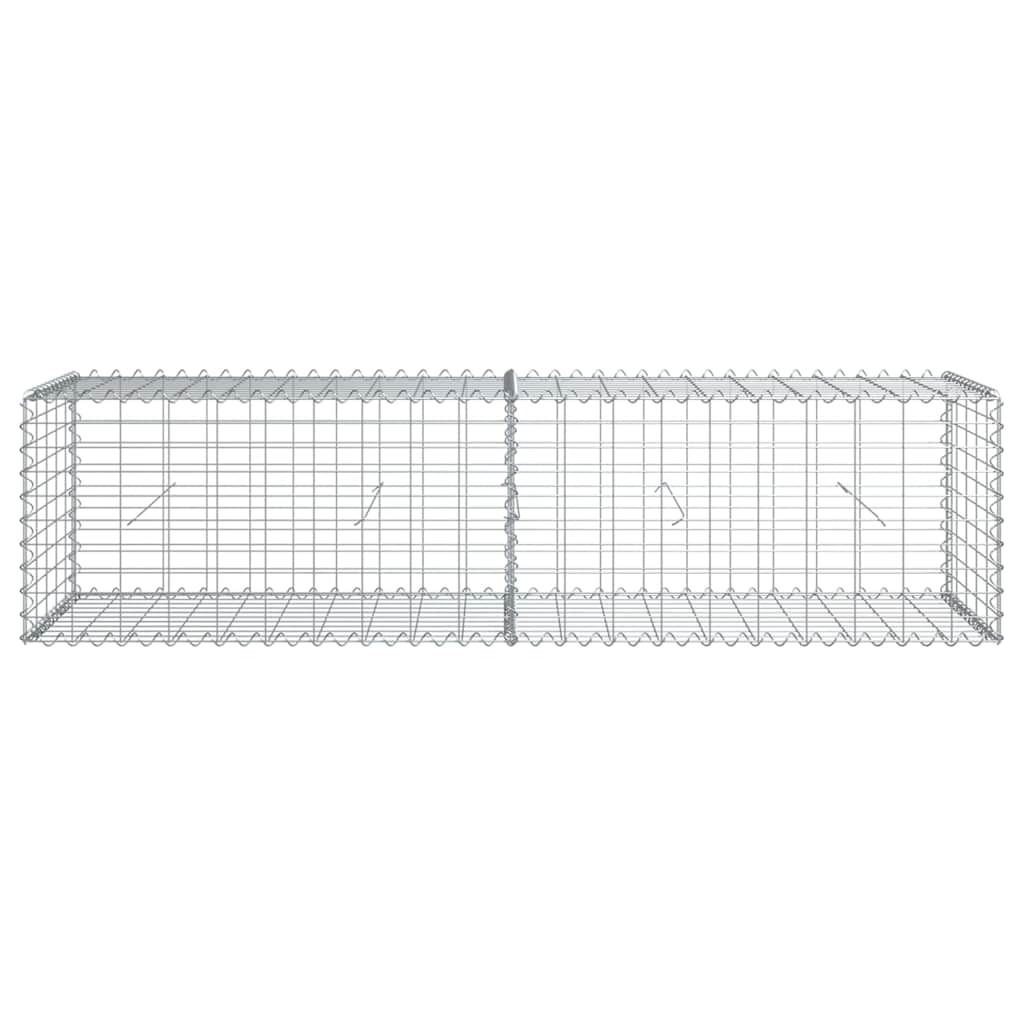 VidaXL Gabione 200x50x50 cm verzinktes Eisen silberfarben