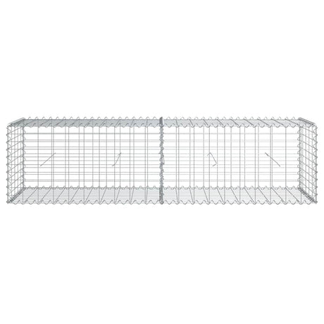VidaXL Gabione 200x50x50 cm verzinktes Eisen silberfarben