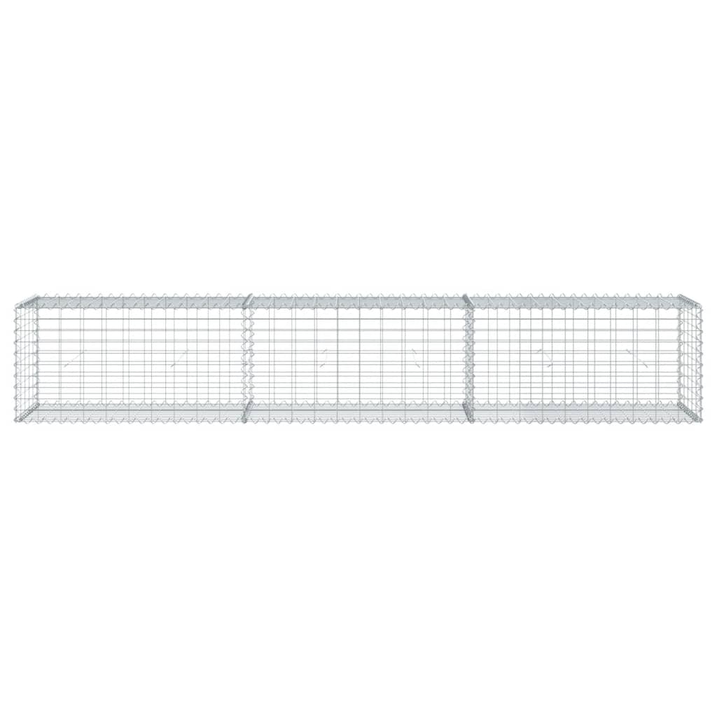 VidaXL Gabione 300x50x50 cm verzinktes Eisen silberfarben