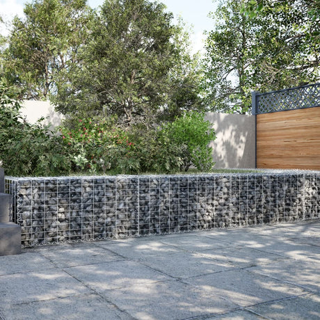VidaXL Gabione 300x50x50 cm verzinktes Eisen silberfarben