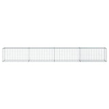 VidaXL Gabione 400x50x50 cm verzinktes Eisen silberfarben
