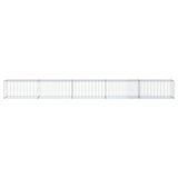VidaXL Gabione 500x50x50 cm verzinktes Eisen silberfarben