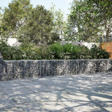 VidaXL Gabione 500x50x50 cm verzinktes Eisen silberfarben