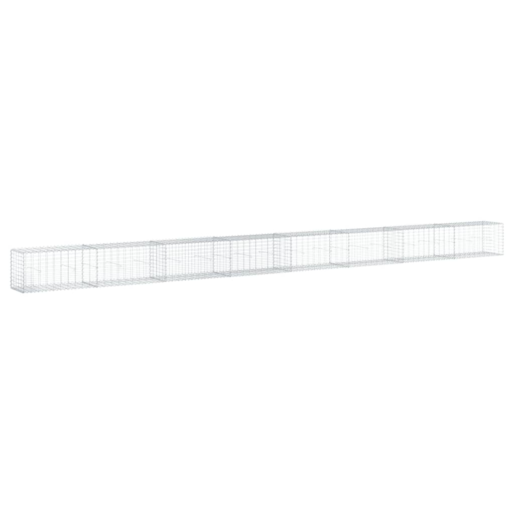 VidaXL Gabione 800x50x50 cm verzinktes Eisen silberfarben