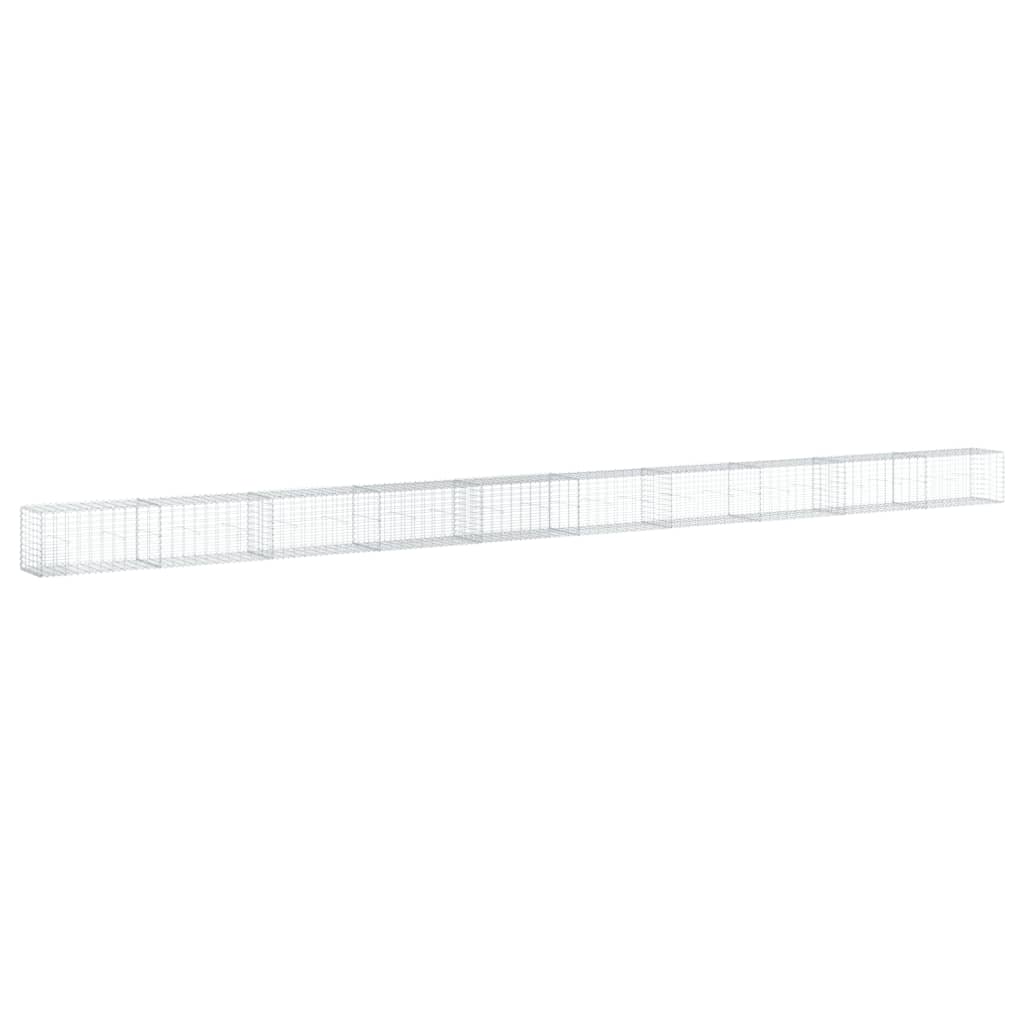 VidaXL Gabione 1000x50x50 cm verzinktes Eisen silberfarben