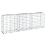 VidaXL Gabione 300x50x100 cm verzinktes Eisen silberfarben