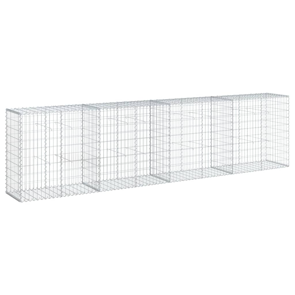 VidaXL Gabione 400x50x100 cm verzinktes Eisen silberfarben