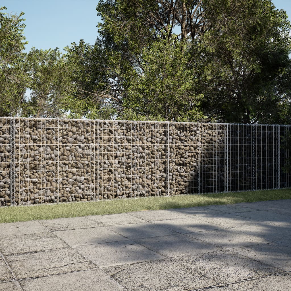 VidaXL Gabione 400x50x100 cm verzinktes Eisen silberfarben
