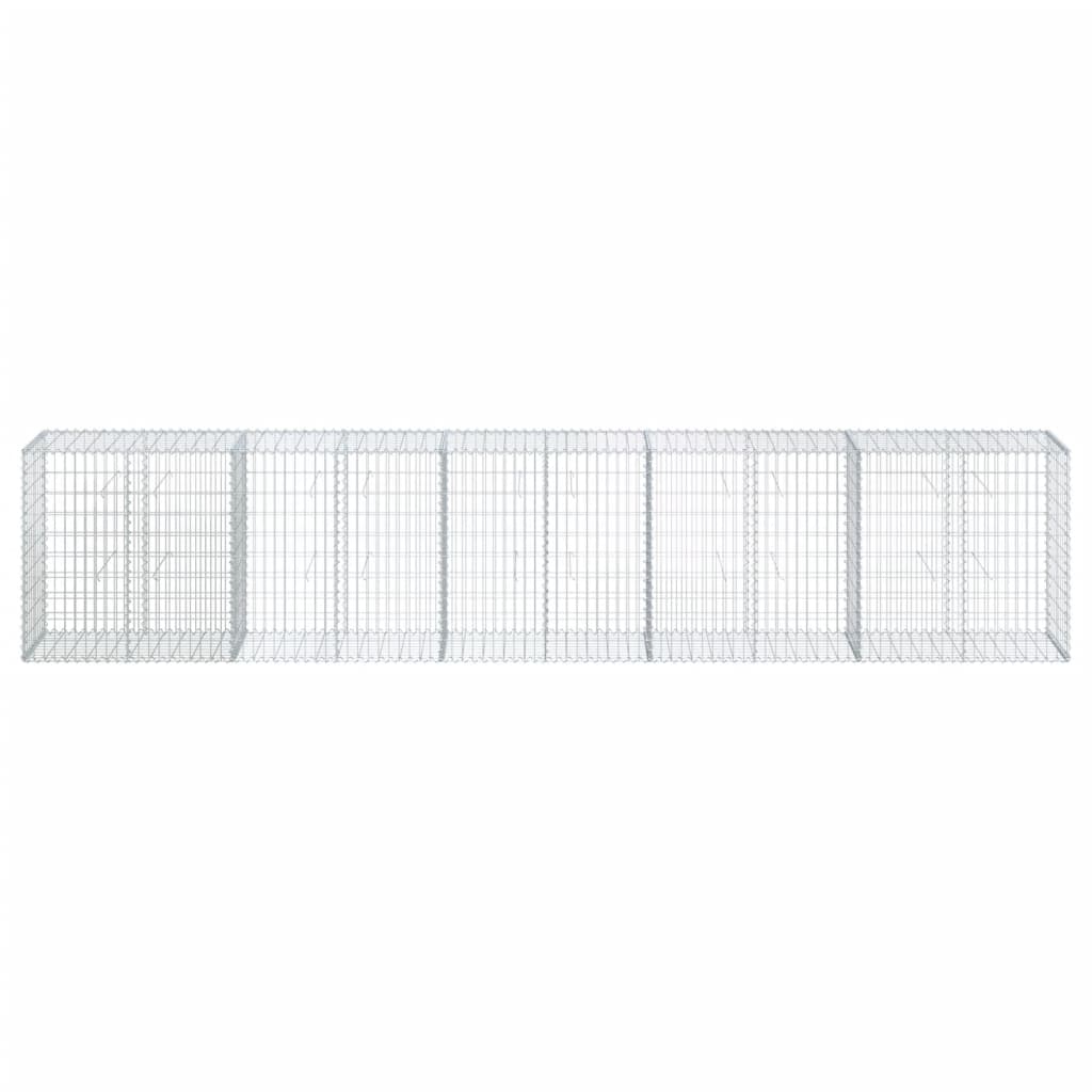 VidaXL Gabione 500x50x100 cm verzinktes Eisen silberfarben