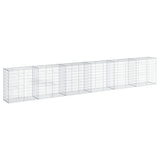 VidaXL Gabione 600x50x100 cm verzinktes Eisen silberfarben