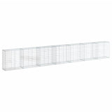 VidaXL Gabione 700x50x100 cm verzinktes Eisen silberfarben