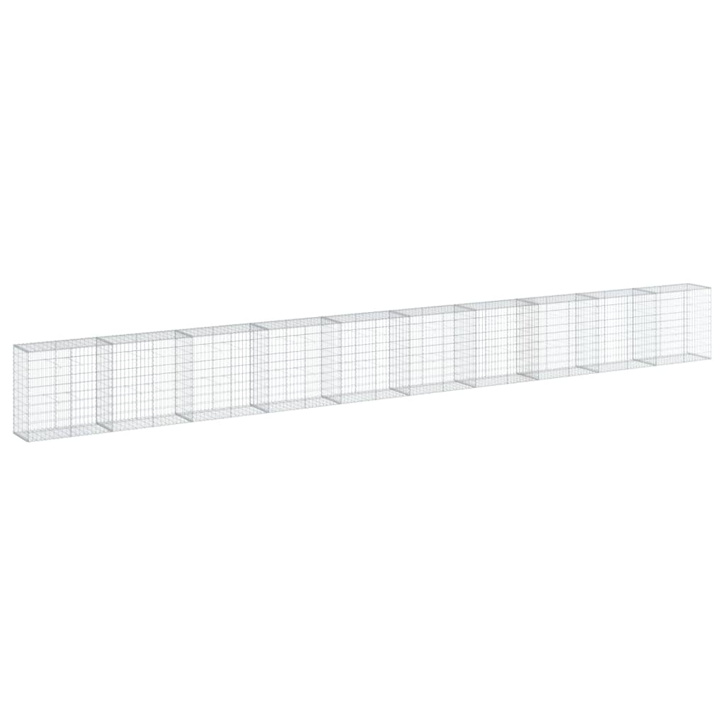 VidaXL Gabione 1000x50x100 cm verzinktes Eisen silberfarben