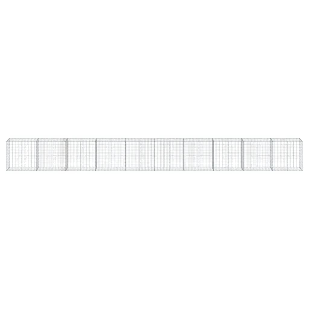 VidaXL Gabione 1000x50x100 cm verzinktes Eisen silberfarben