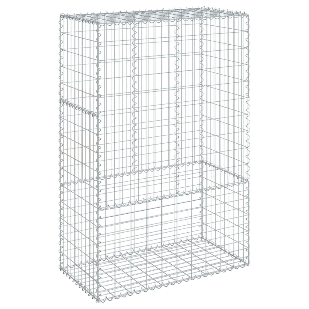 Vidaxx Gabione 100x50x150 cm verzinktes Eisen silberfarben