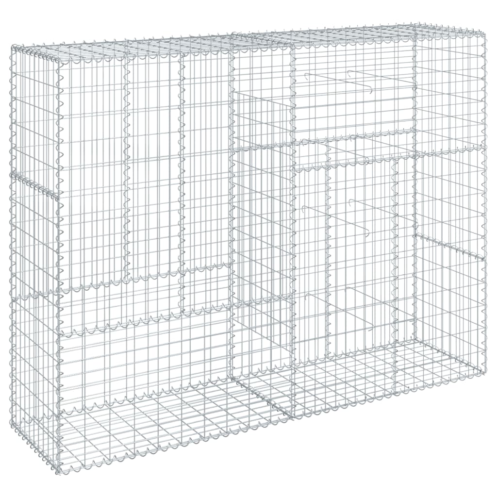 VidaXL Gabione 200x50x150 cm verzinktes Eisen silberfarben