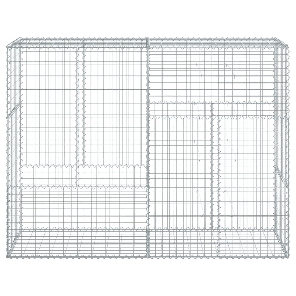 VidaXL Gabione 200x50x150 cm verzinktes Eisen silberfarben