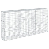 VidaXL Gabione 300x50x150 cm verzinktes Eisen silberfarben