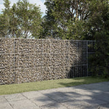 VidaXL Gabione 300x50x150 cm verzinktes Eisen silberfarben