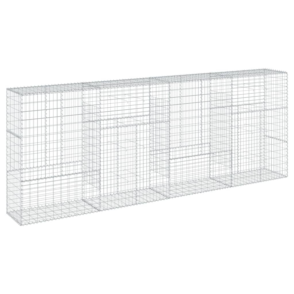 VidaXL Gabione 400x50x150 cm verzinktes Eisen silberfarben