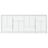 VidaXL Gabione 400x50x150 cm verzinktes Eisen silberfarben
