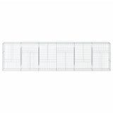 VidaXL Gabione 600x50x150 cm verzinktes Eisen silberfarben