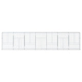 VidaXL Gabione 700x50x150 cm verzinktes Eisen silberfarben