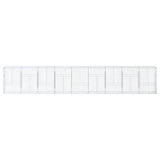 VidaXL Gabione 900x50x150 cm verzinktes Eisen silberfarben